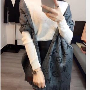Luxury Wool Silk scarf women winter scarf Cozy